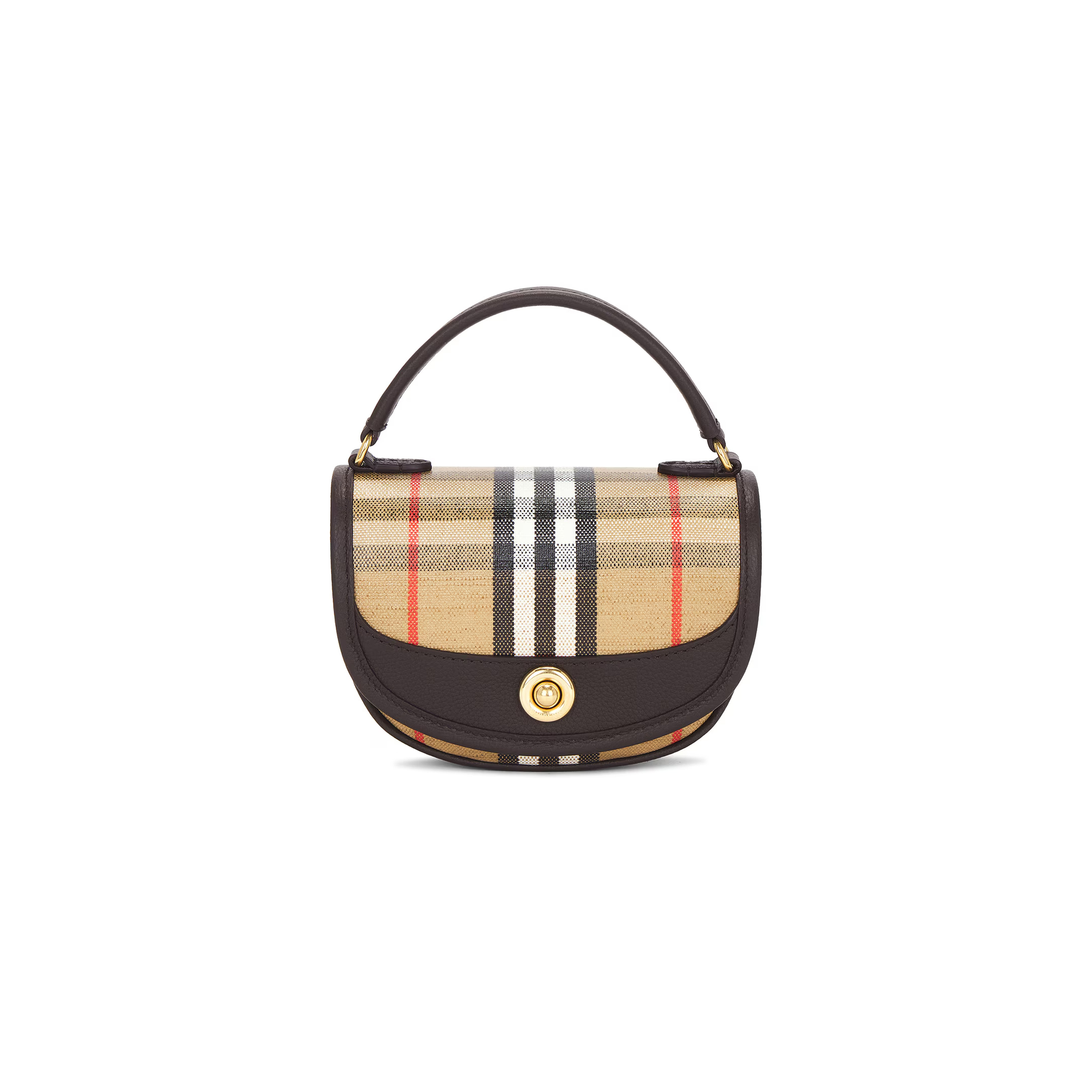 BURBERRY MINI HIGHLANDS BAG IN CHECK CANVAS 81122401 (19*11*5cm)